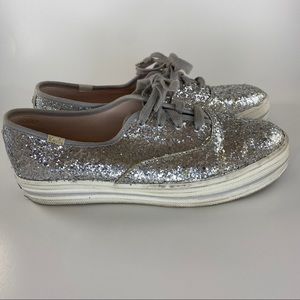 KEDS x KATE SPADE Silver Sparkle Glitter Shoes ✨